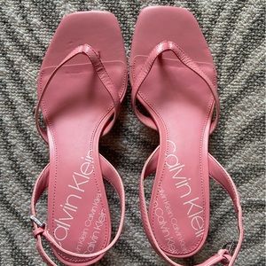 Calvin Klein Pink Kitten Heel Sandals